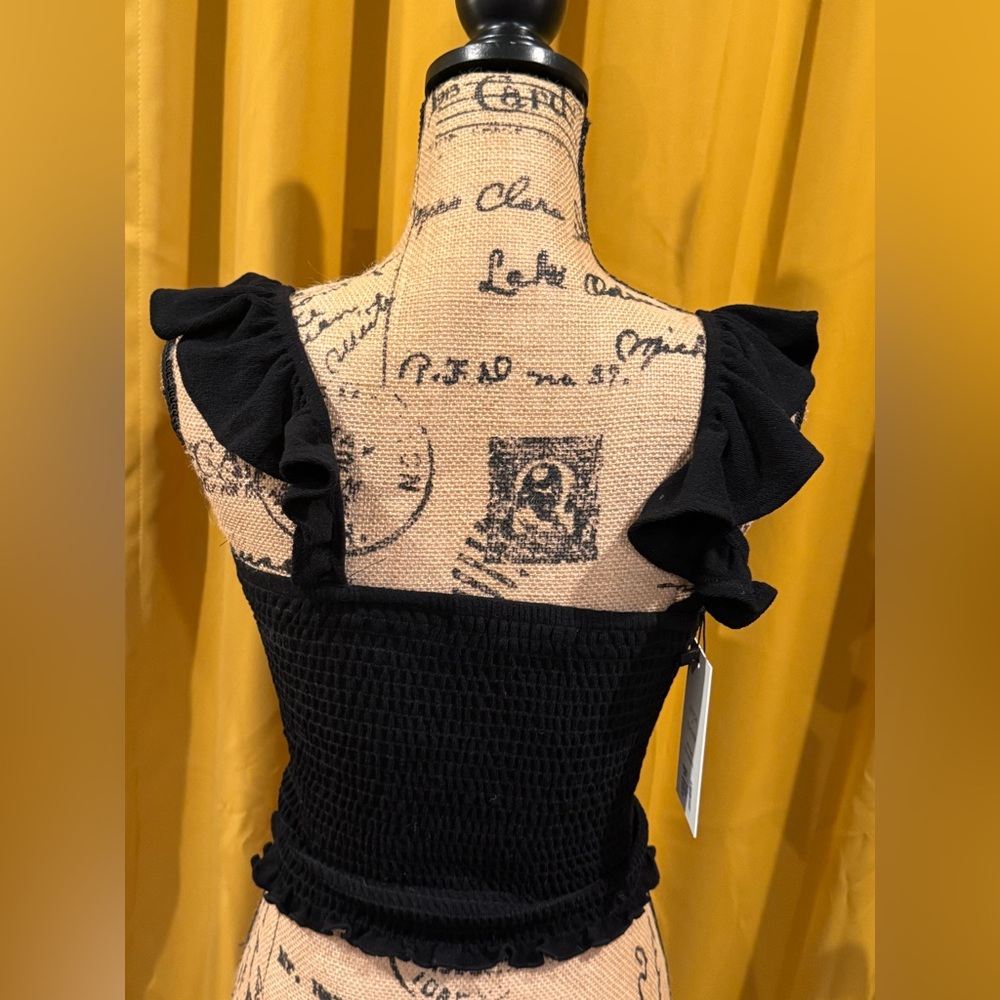 Smocked Tank w Ruffled Straps - Picture 4 of 5